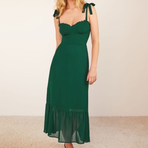 Reformation Nikita Midi Dress Emerald ...